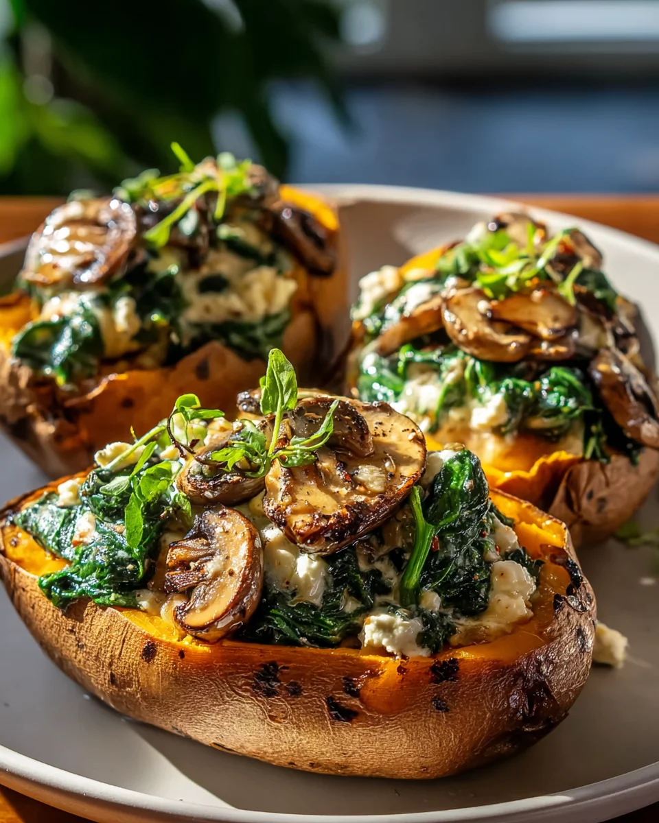 Gefüllte Süßkartoffeln mit Beef, Pilzen & Spinat – Ultimatives Rezept