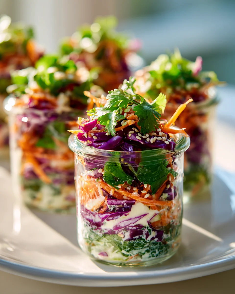 Party Snack Hit: Mini Slaw Gläser mit frischen Kräutern