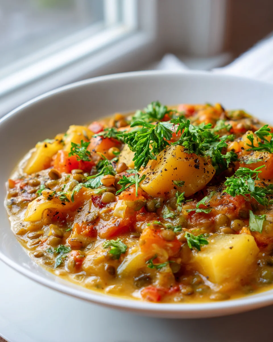 Kartoffel-Linsen-Eintopf: Cremig, tomatig & unwiderstehlich!