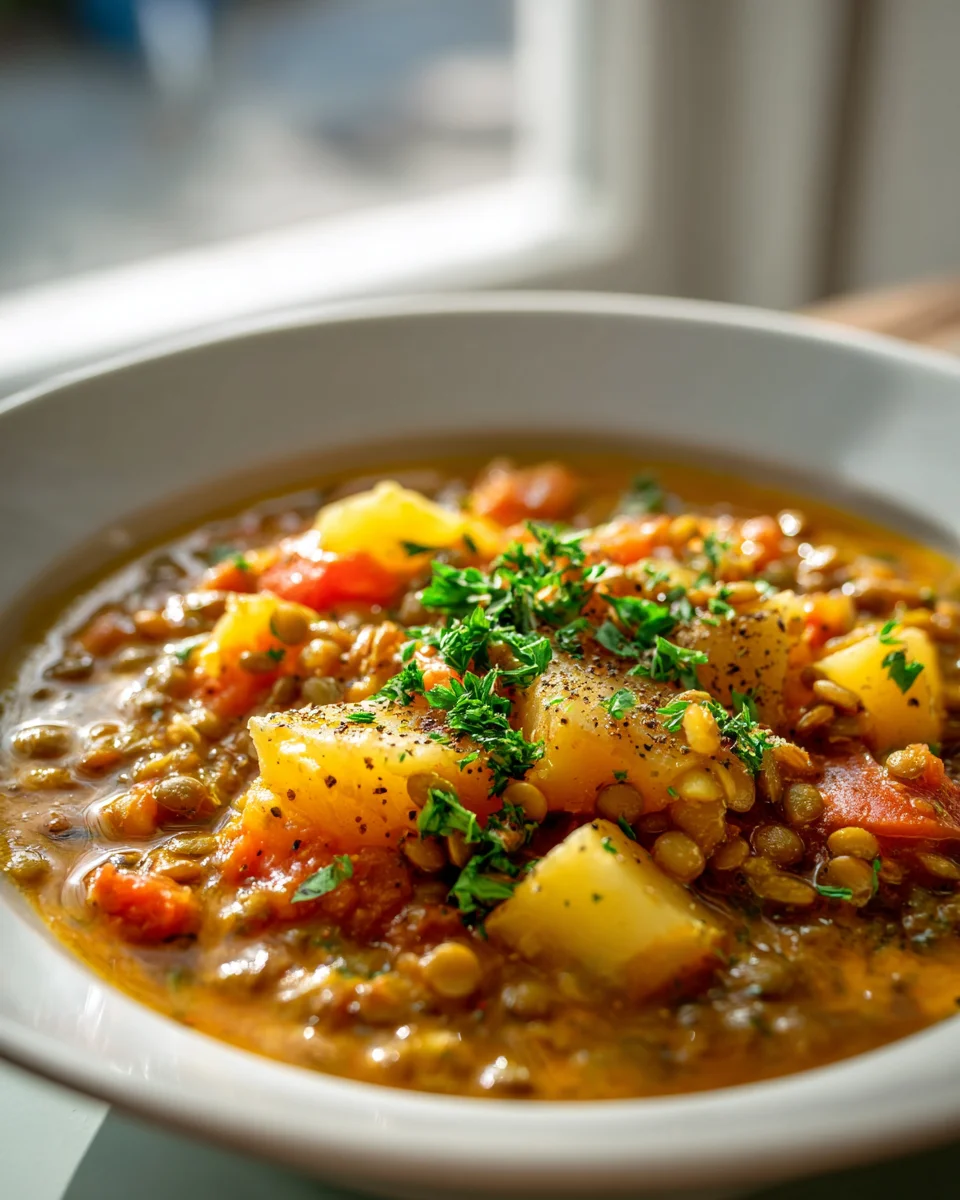 Kartoffel-Linsen-Eintopf: Cremig, tomatig & unwiderstehlich!