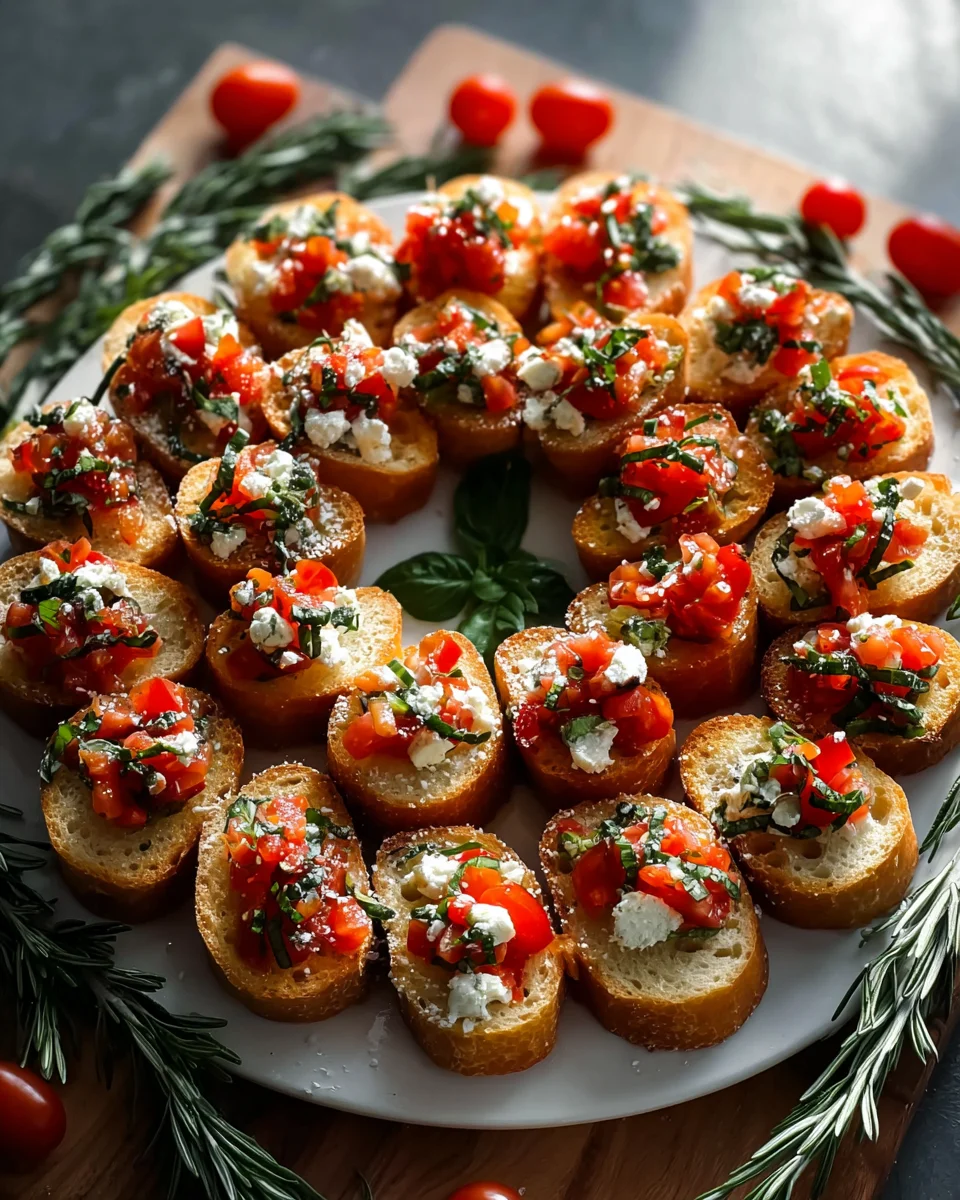 Einfaches Weihnachts-Bruschetta-Kranz-Rezept für Festtage