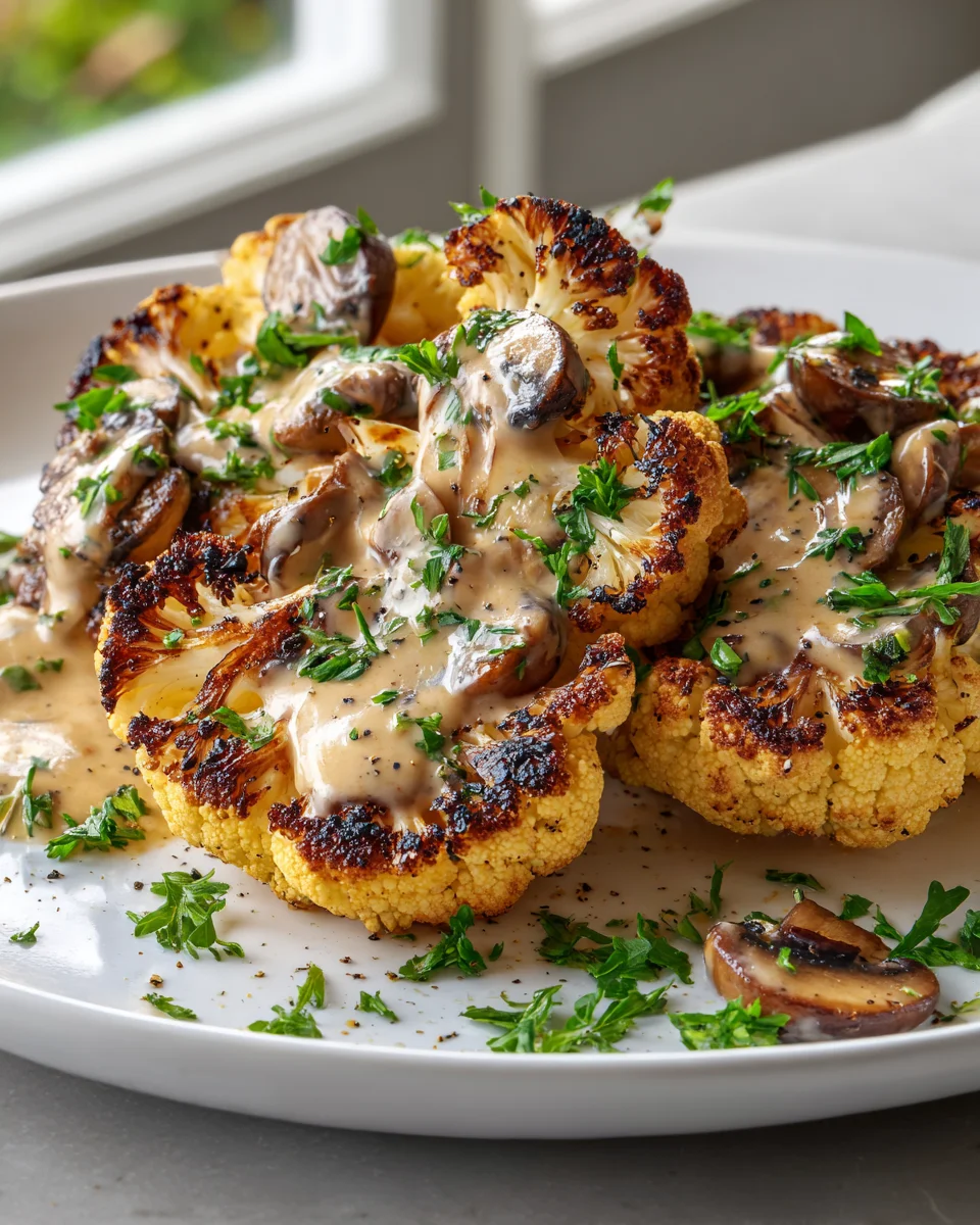 Blumenkohl Steaks & Cremige Pilzsoße: Ein Traumgericht!