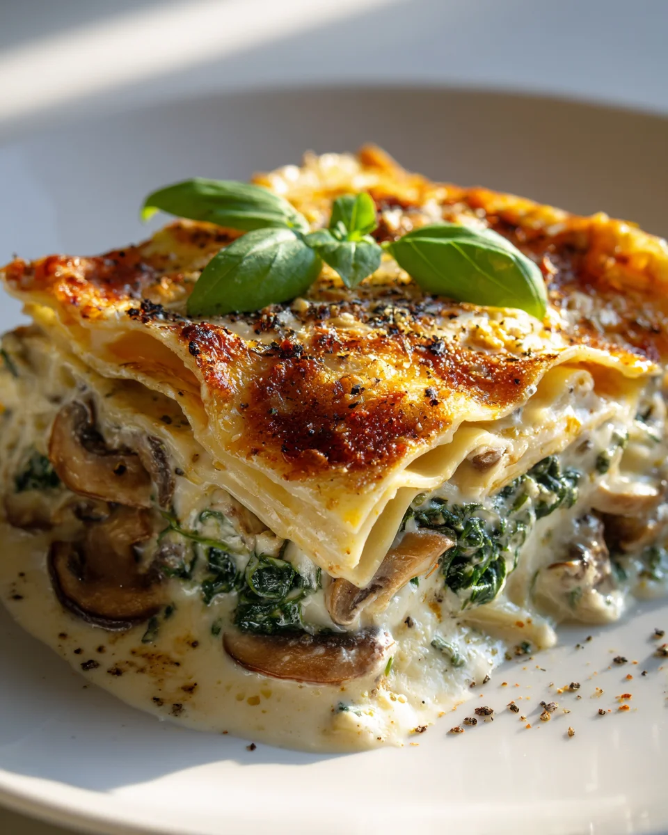 Cremige Spinat Pilzlasagne: Ein unwiderstehlicher Genuss!