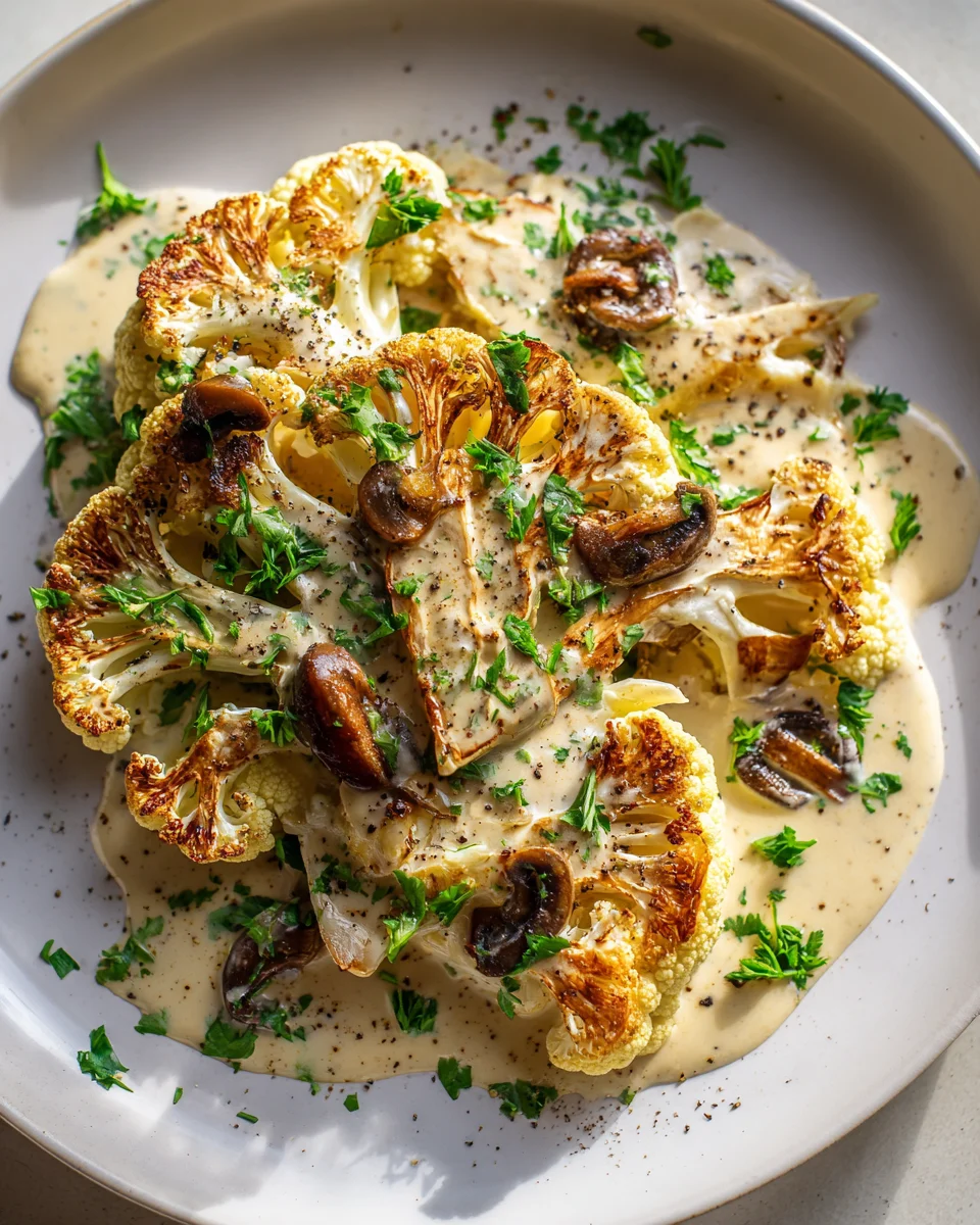 Blumenkohl Steaks & Cremige Pilzsoße: Ein Traumgericht!