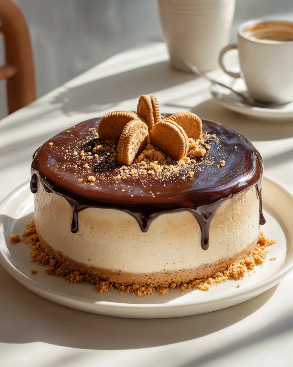 Lotus Cheesecake Traum: Cremig mit Schoko Ganache Topping
