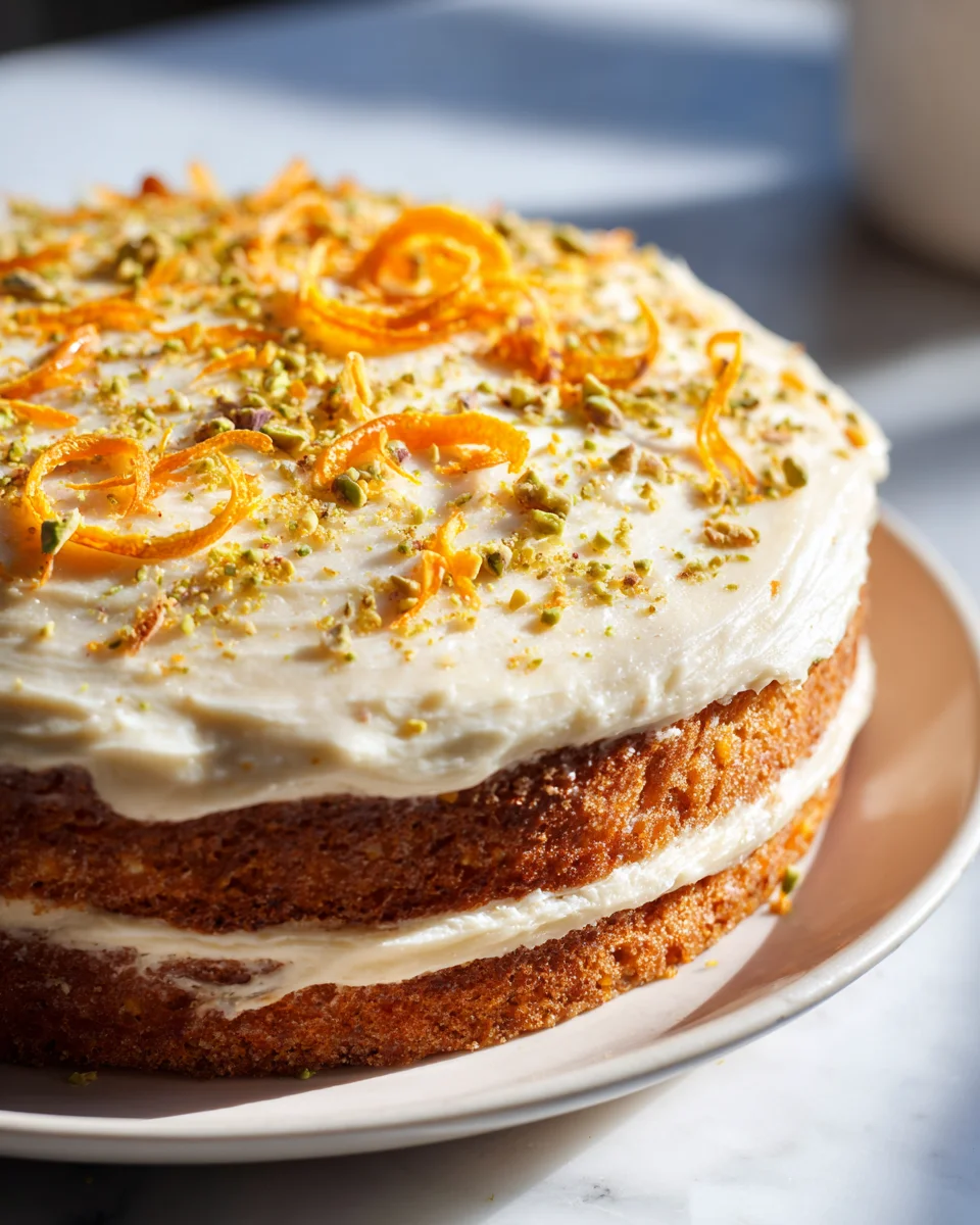 Frühlingshafter Karottenkuchen mit Orangenabrieb Rezept