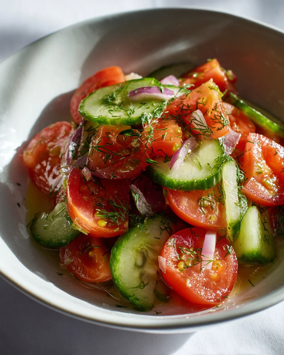 Blitzschneller Gurkensalat mit Tomaten und Zwiebeln – Erfrischend!