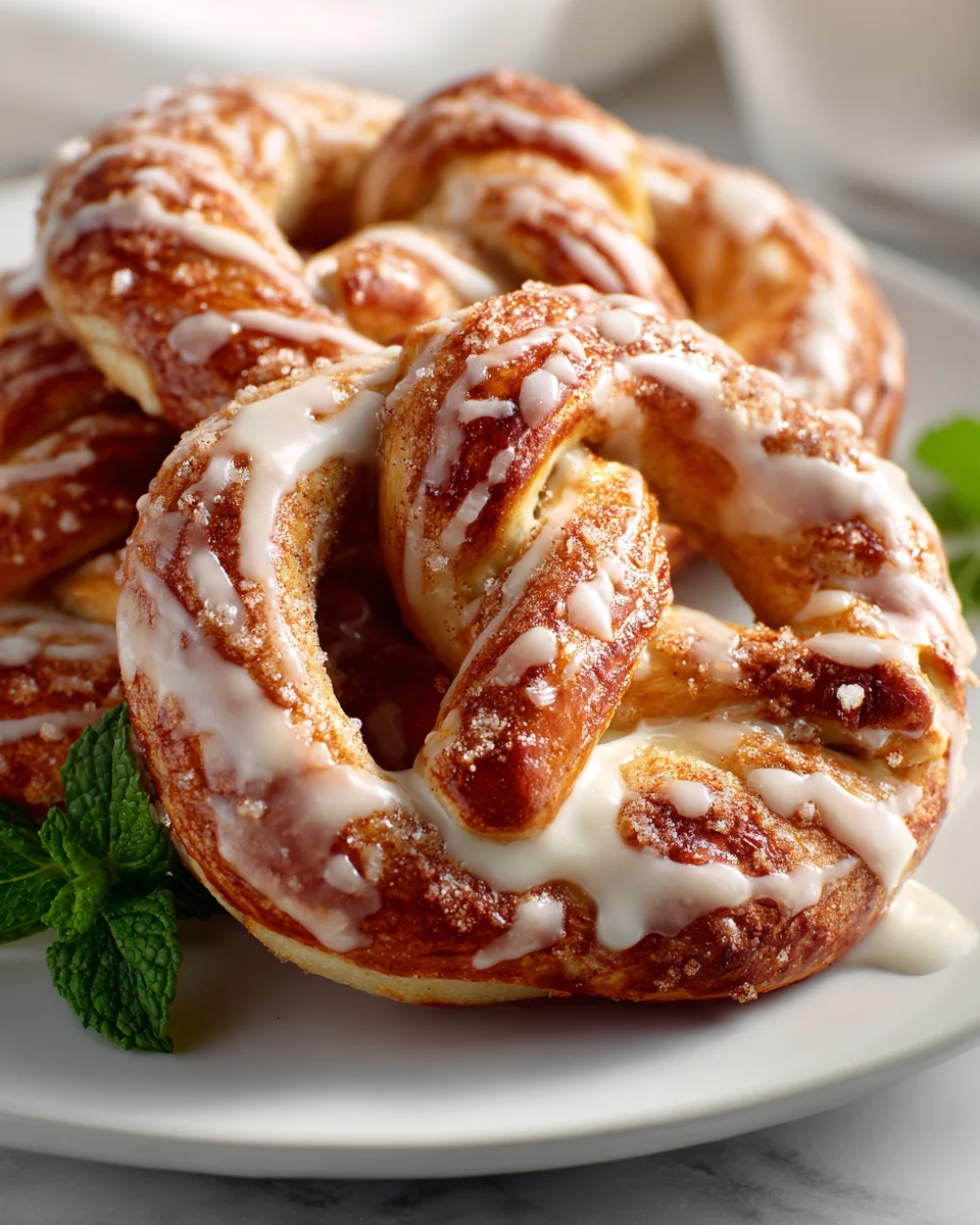 Süße Zimt-Zucker-Brezeln: Fluffig mit Frischkäse-Glasur!