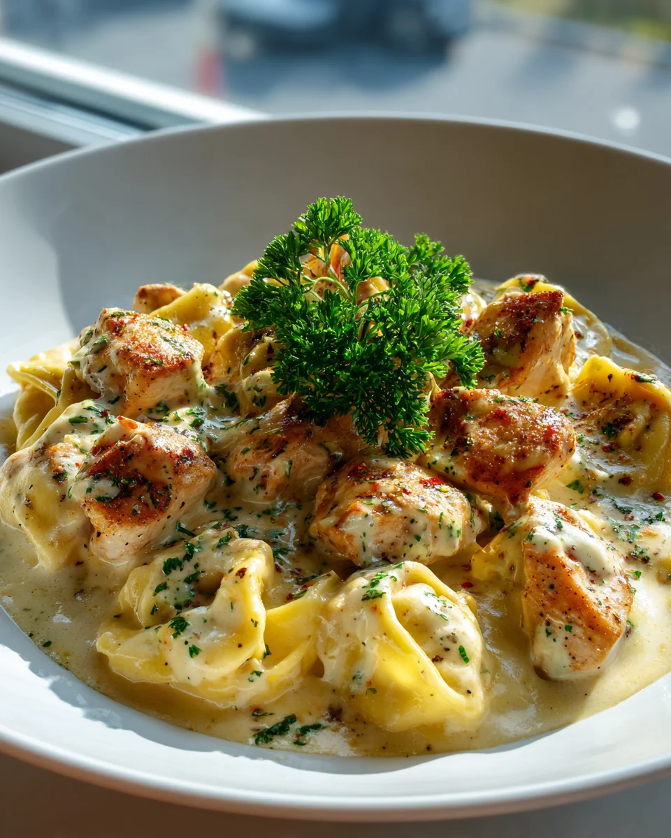 Cremige Hähnchen Tortellini One-Pot: Mozzarella & Knoblauch