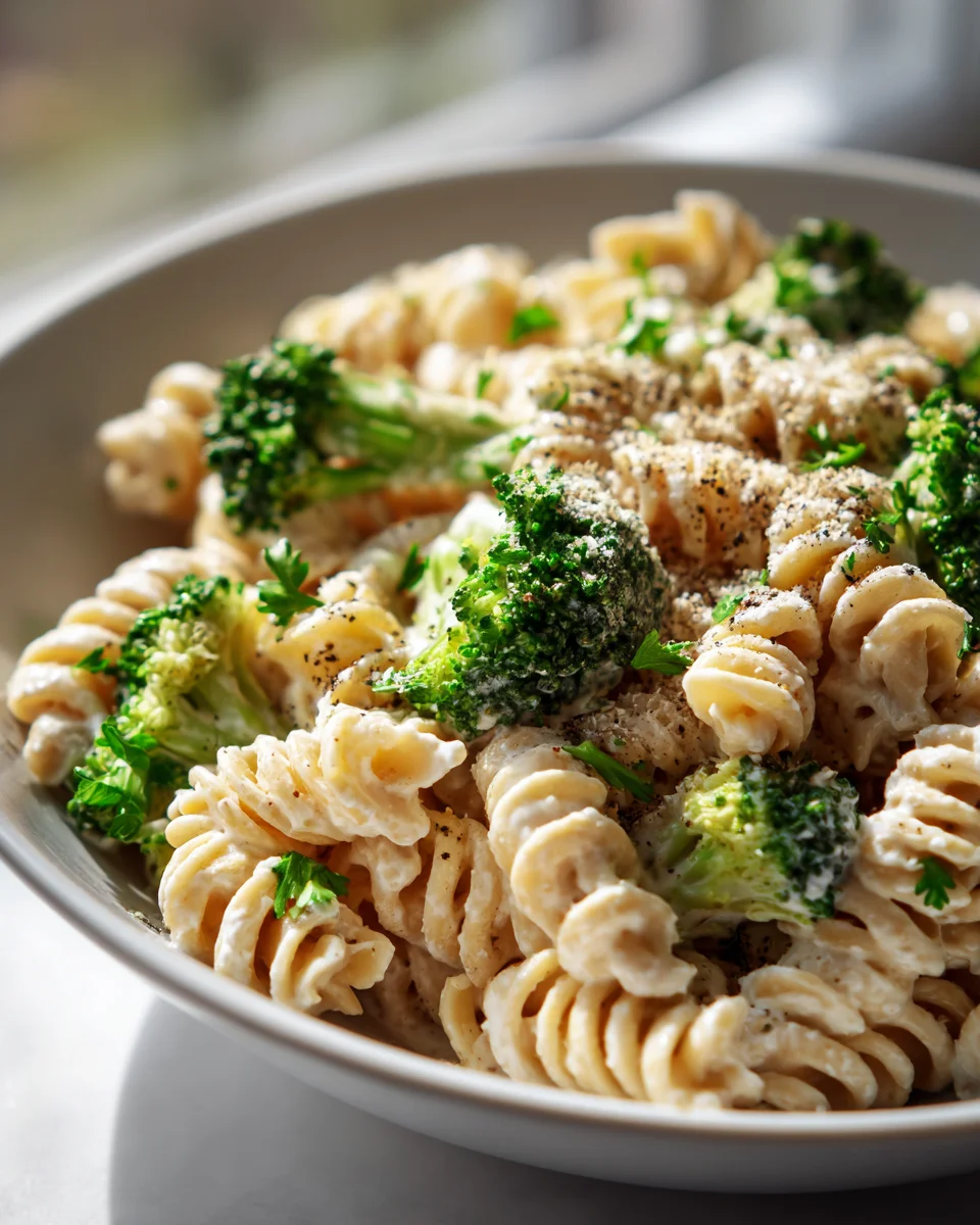 Vegan Broccoli Alfredo Cashew Pasta: Cremiger Genuss ohne Reue.