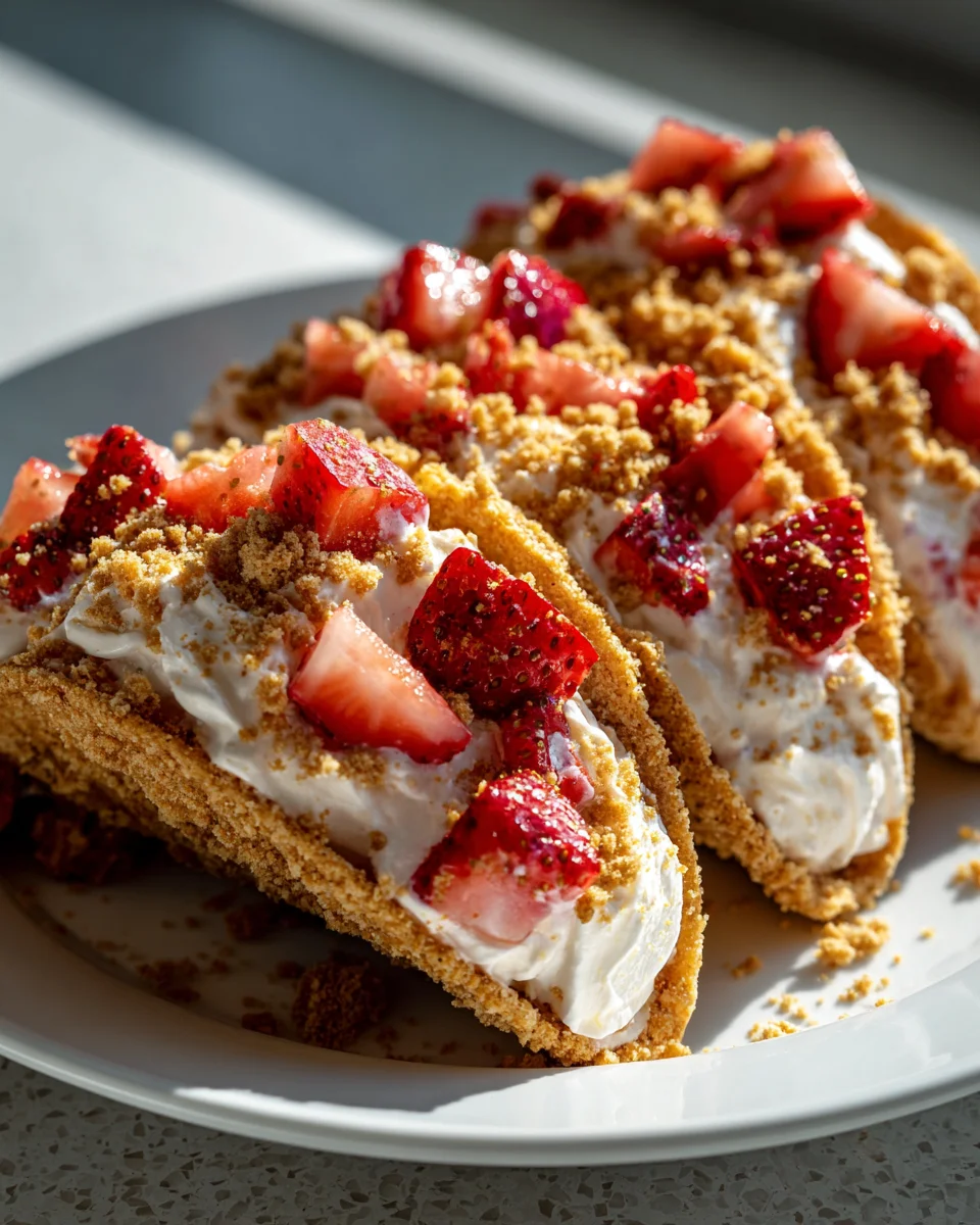 Erdbeer Crunch Käsekuchen Tacos: Knusprig-cremiger Genuss!