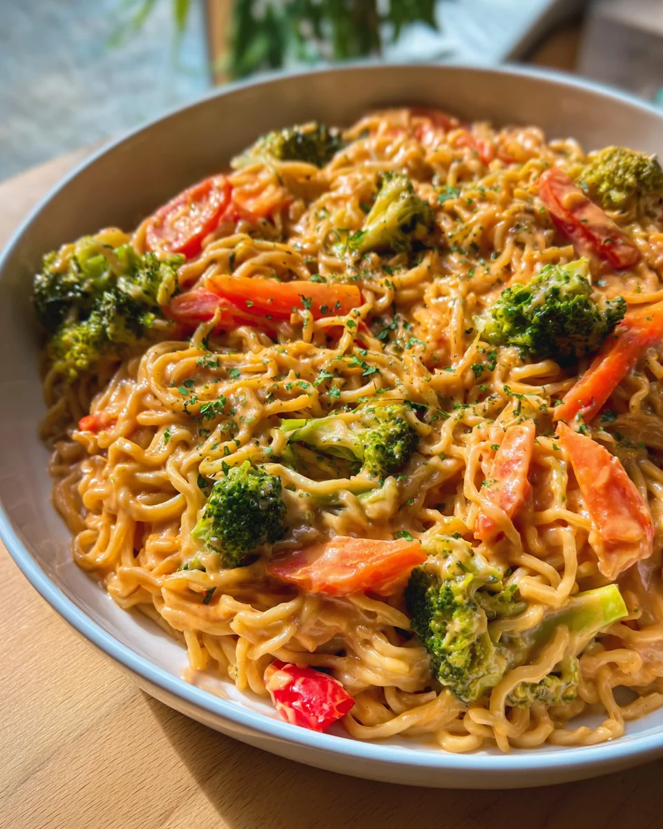 Mie Nudeln mit Erdnusssauce und Gemüse – Lecker und Gesund!