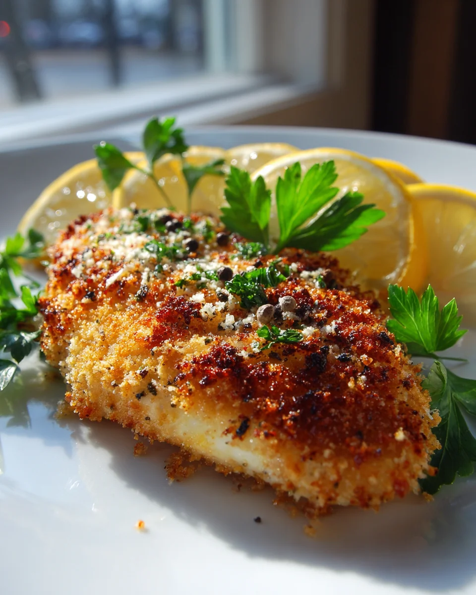 Zitronen-Hühnchen Romano mit knuspriger Parmesan-Kruste