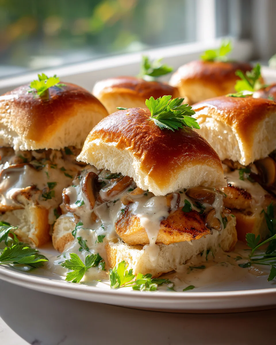 Saftige Hähnchen-Pilz Sliders mit fluffigen Brötchen