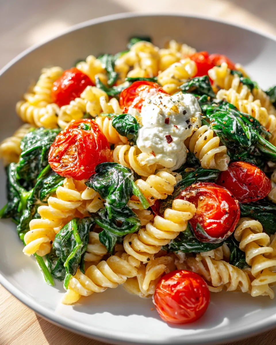 Spaghetti mit Spinat