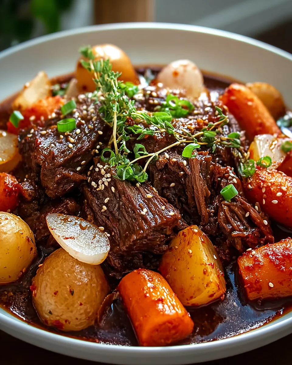 Korean Style Pot Roast: Zartes Rindfleisch nach koreanischer Art