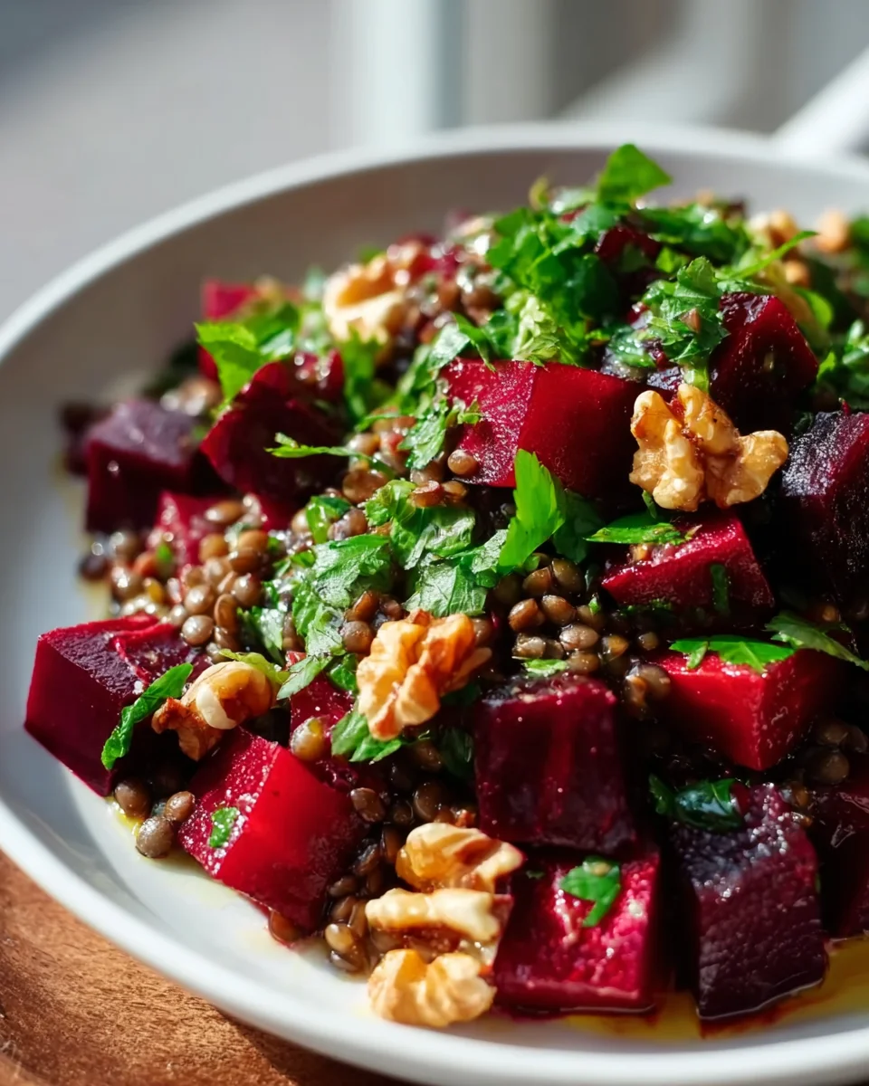 Herzhaft-bunter Rote Bete Linsen Salat