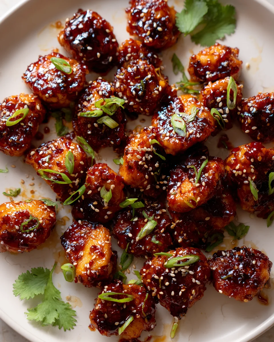 Mini Sticky Honey Gochujang Chicken Bites für Partys genießen
