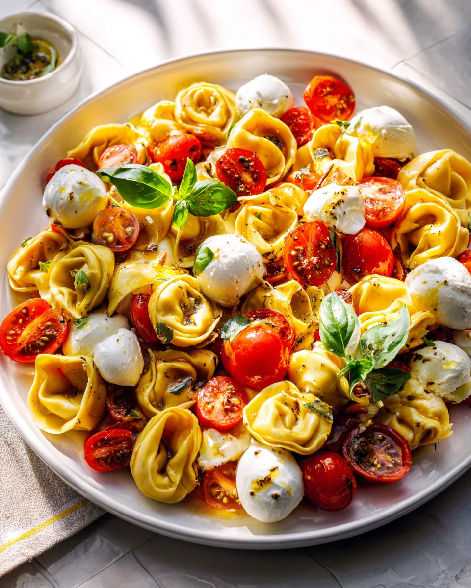 Cremige Gemüse Tortellini mit Tomaten und Mozzarella Rezept