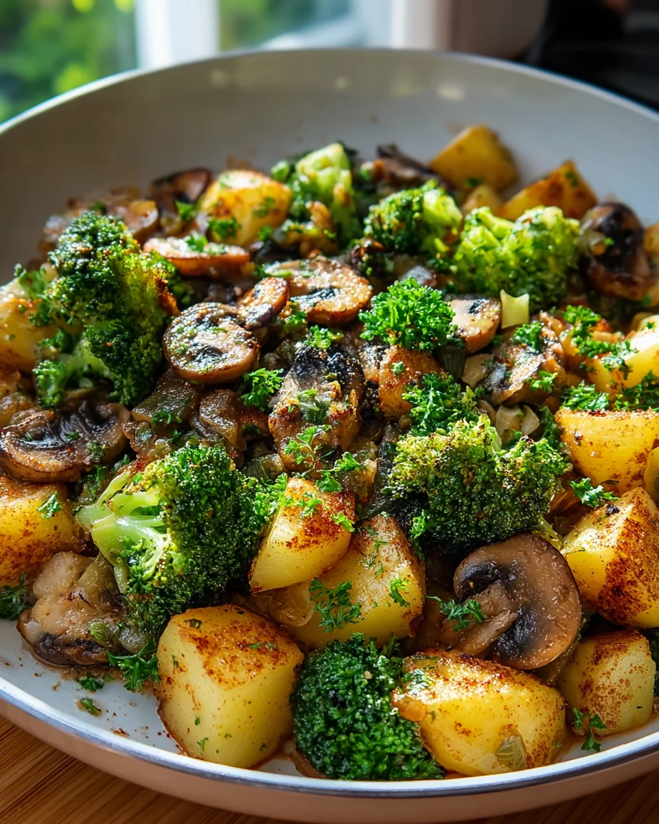 Leckere Brokkoli Kartoffel Pilzen Pfanne - Gesund & Einfach!