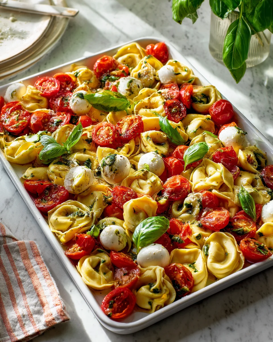 Cremige Gemüse Tortellini mit Tomaten und Mozzarella Rezept