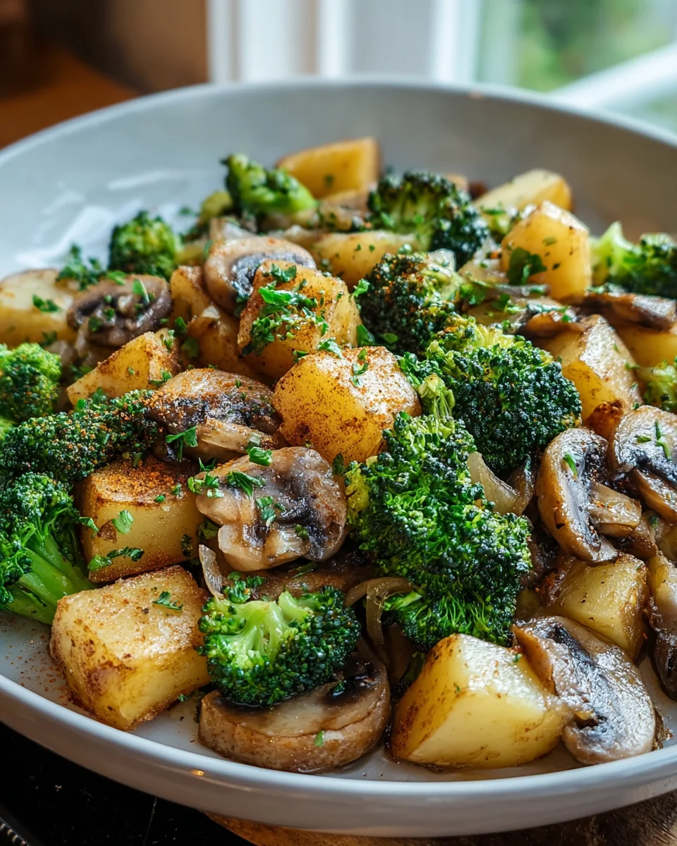 Leckere Brokkoli Kartoffel Pilzen Pfanne - Gesund & Einfach!