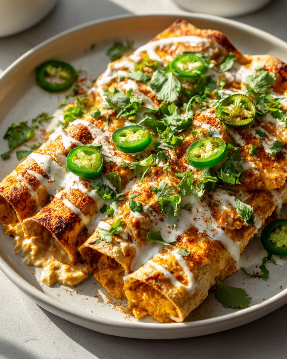 Vegan Jalapeño Popper Enchiladas mit Cashew-Creme genießen!