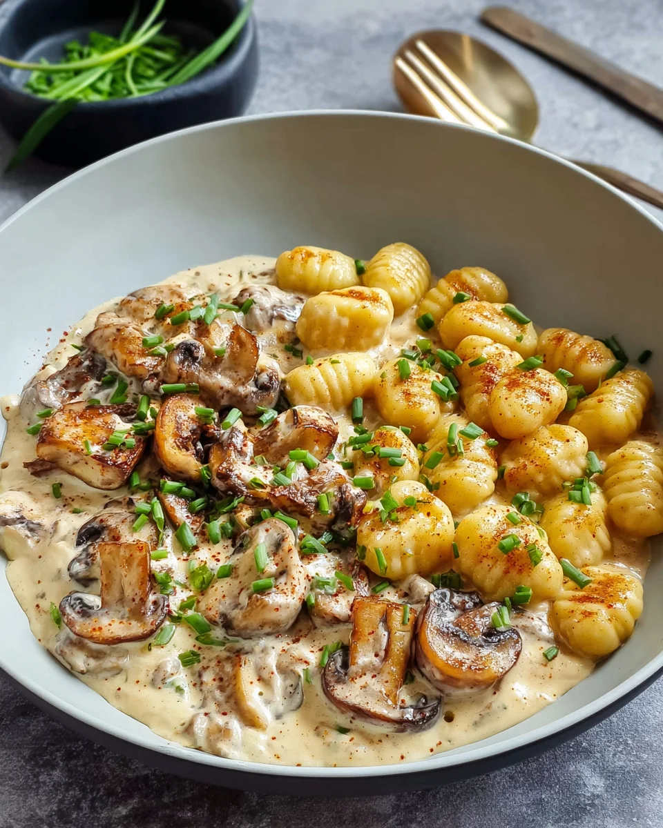 Gnocchi mit Pilz Rahm Sauce – cremig und köstlich genießen!
