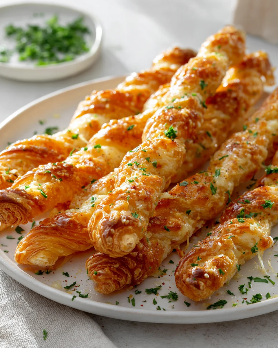 Crispy Puff Pastry Cheese Twists – Knusprige Käse-Drehröllchen