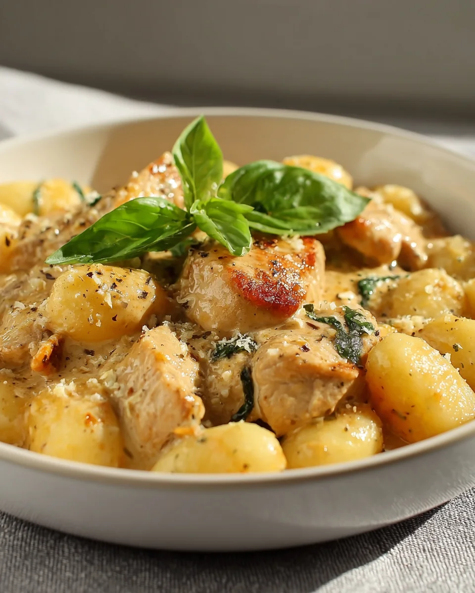 Knoblauch-Hühnchen mit Gnocchi aus der Pfanne
