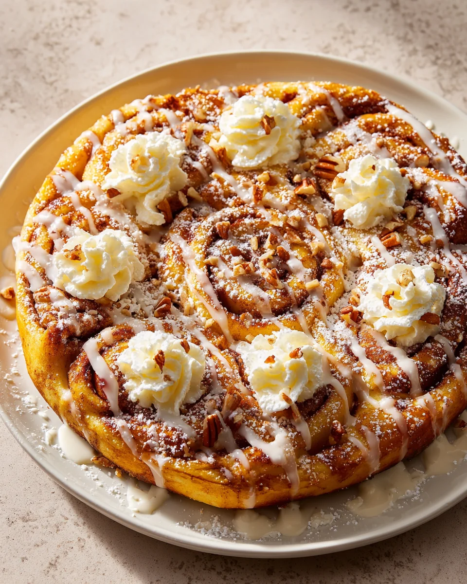 Zimtige Dessert-Pizza mit süßer Glasur