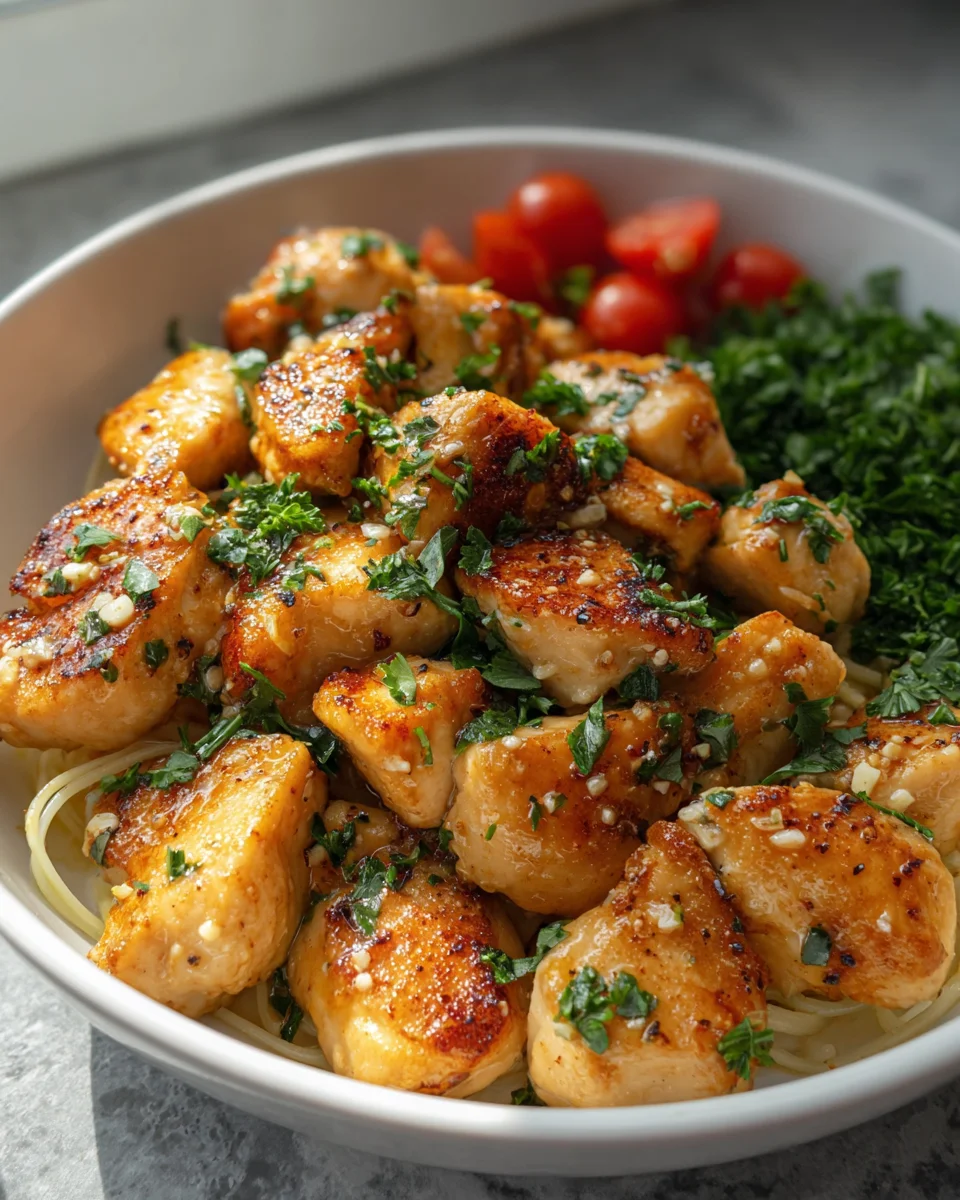 Knoblauch-Butter-Hühnchen-Bites: Einfaches Rezept zum Nachkochen