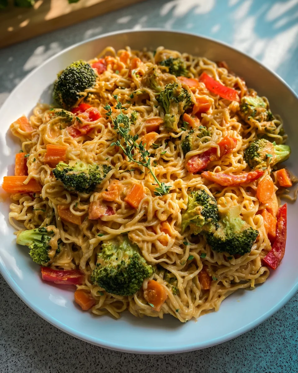 Mie Nudeln mit Erdnusssauce und Gemüse – Lecker und Gesund!