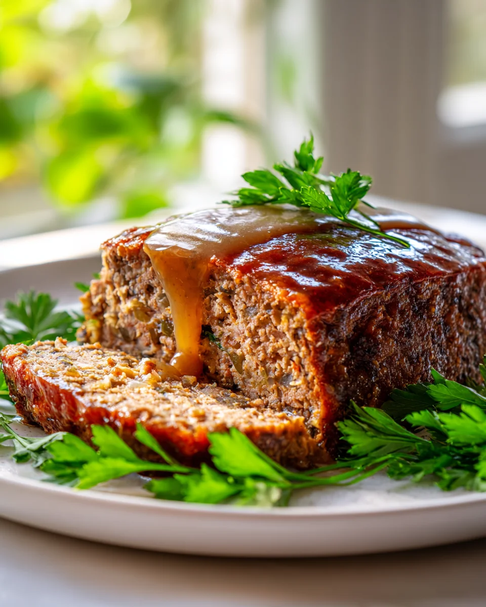 Saftiger Hackbraten in köstlicher Soße